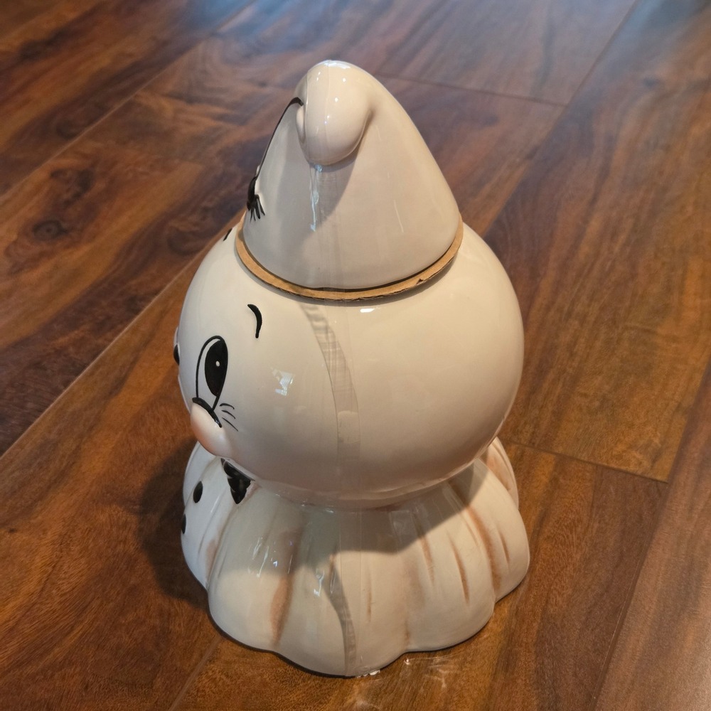 Johanna Parker Transpac Ghost Cookie Jar Large Ceramic White Halloween Vintage - Picture 5 of 10